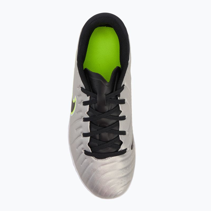 Nike Tiempo Legend 10 Academy TF children's football boots metallic silver/volt/black 5