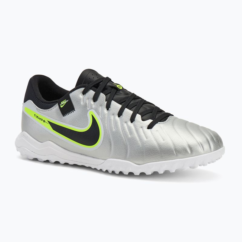 Men's football boots Nike Tiempo Legend 10 Academy TF metallic silver/volt/black