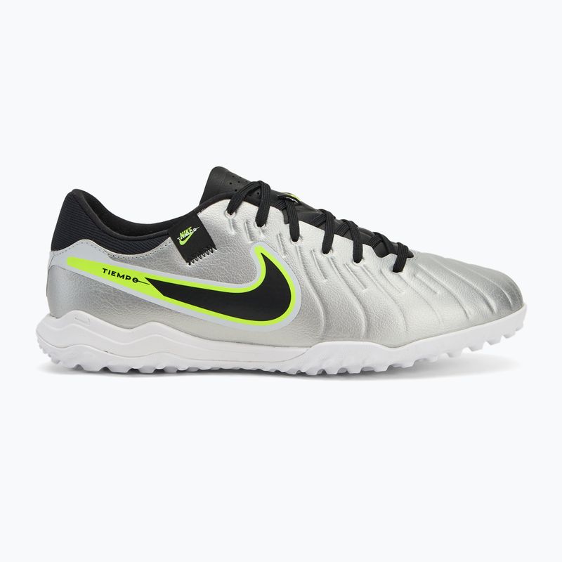 Men's football boots Nike Tiempo Legend 10 Academy TF metallic silver/volt/black 2