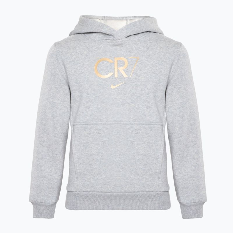 Children's Nike CR7 Club Fleece light smoke grey/heather/metallic gold sweatshirt