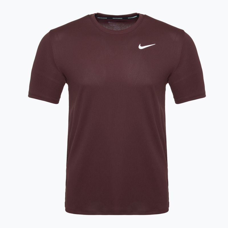 Men's Nike Miler Dri-Fit UV burgundy crush running shirt