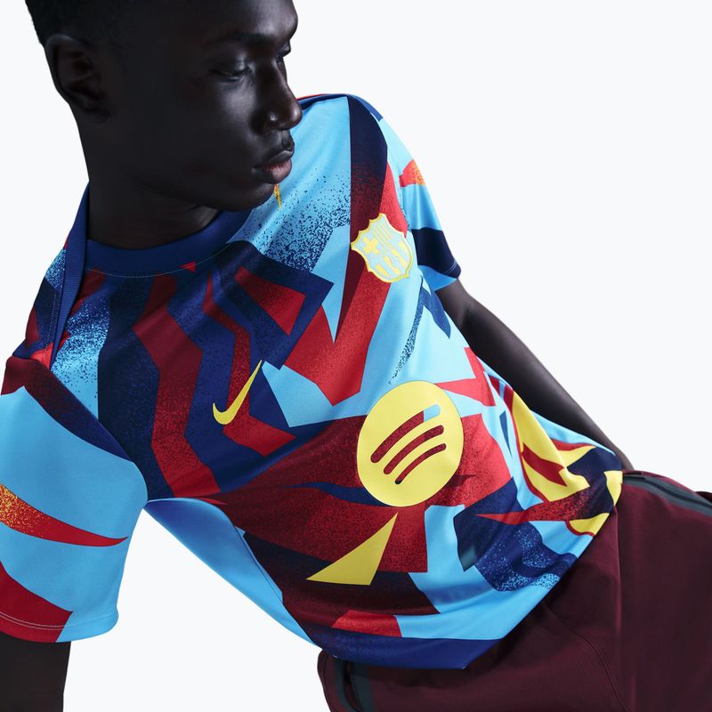Men's football T-shirt Nike FC Barcelona Academy Pro SE Pre-Match university blue/opti yellow 5