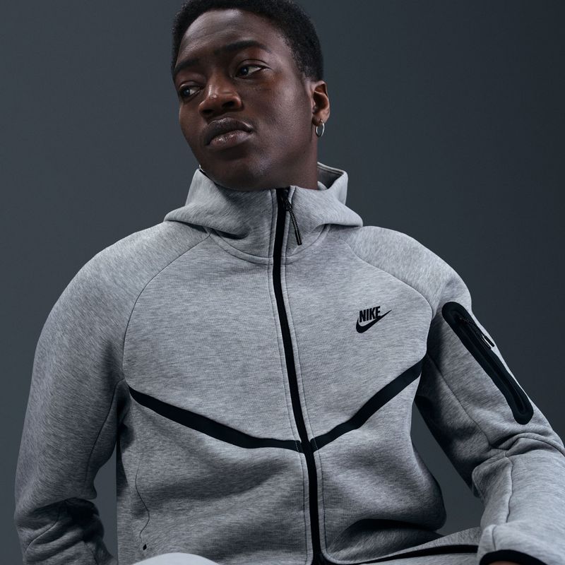 Men's sweatshirt Nike Tech Windrunner Full Zip cave dark grey heather/black 5