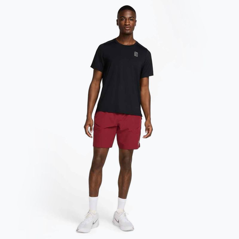 Men's Nike Court Dri-Fit Advantage tennis shirt black / white 2
