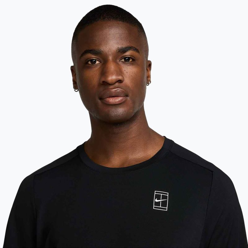 Men's Nike Court Dri-Fit Advantage tennis shirt black / white 4