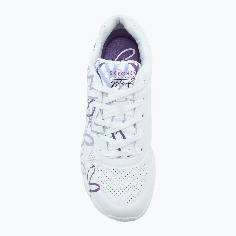 SKECHERS women's shoes JGoldcrown Uno Spread The Love white/light purple 5