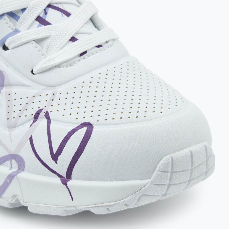 SKECHERS women's shoes JGoldcrown Uno Spread The Love white/light purple 7