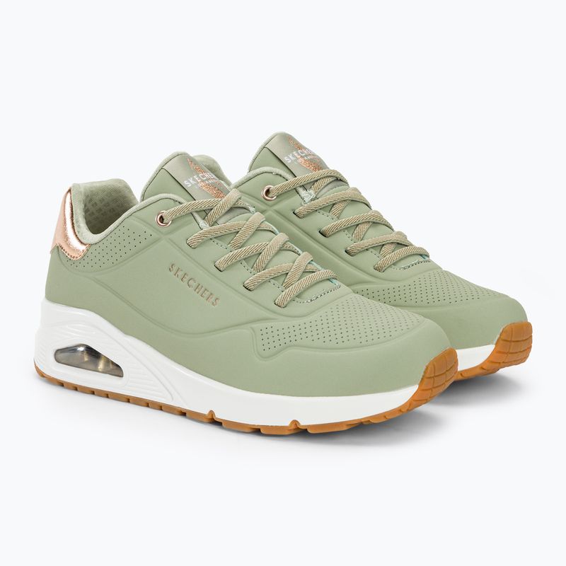 SKECHERS Uno Shimmer Away sage/rose gold/mesh women's shoes 5