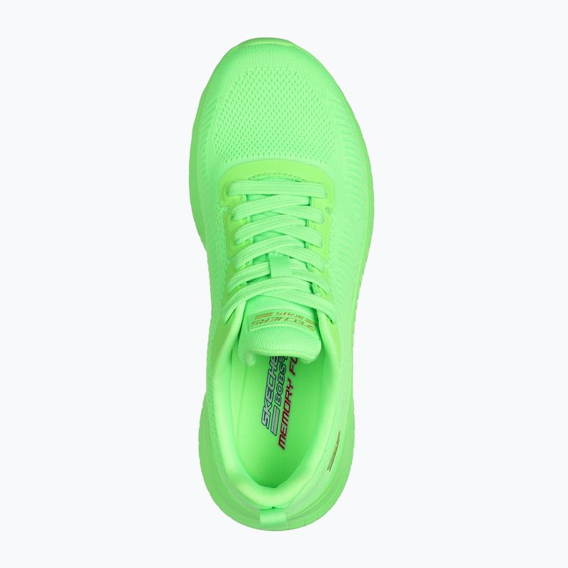 Women's SKECHERS Bobs Squad Chaos Cool Rythms lime shoes 12