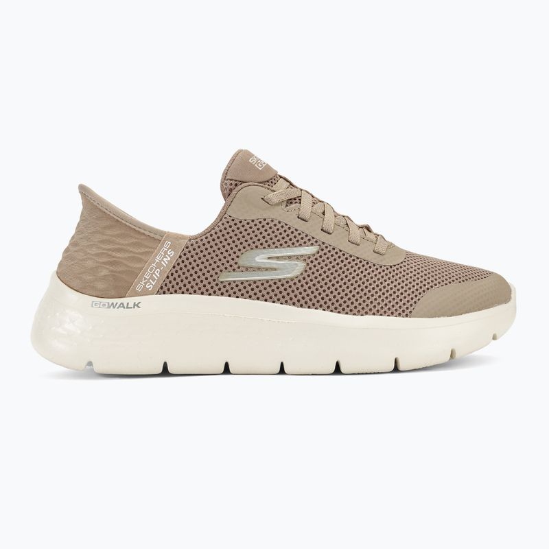 SKECHERS women's Go Walk Flex Grand Entry taupe/white shoes 2