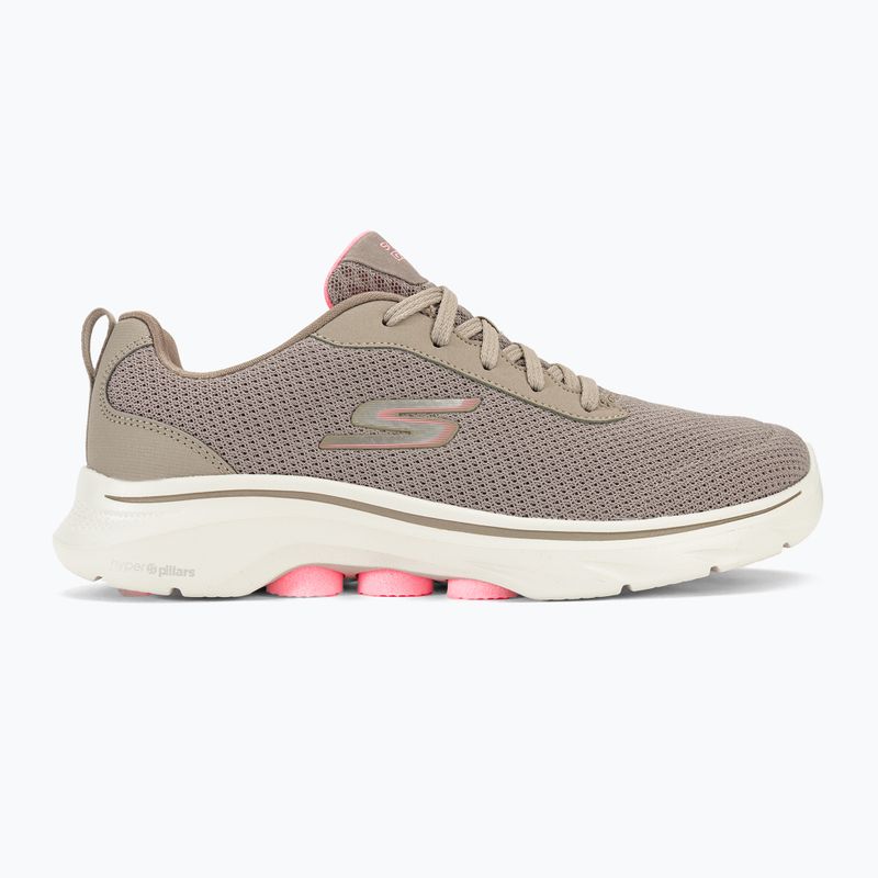 Women's SKECHERS Go Walk 7 Clear Path taupe/pink shoes 2