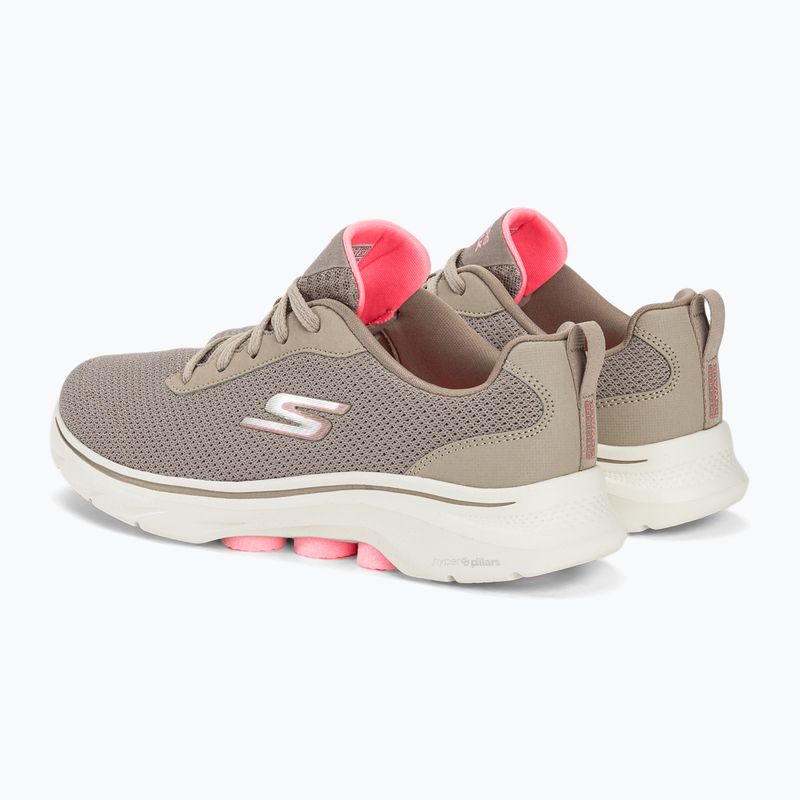 Women's SKECHERS Go Walk 7 Clear Path taupe/pink shoes 3