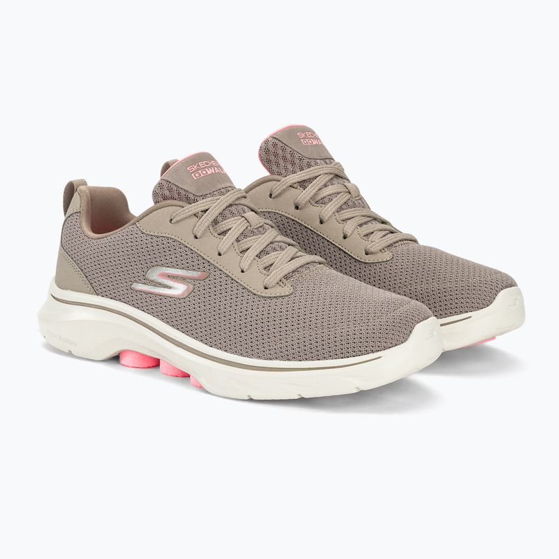 Women's SKECHERS Go Walk 7 Clear Path taupe/pink shoes 4