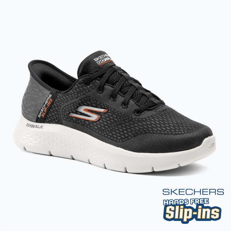 Men's SKECHERS Go Walk Flex New World black/white/orange shoes