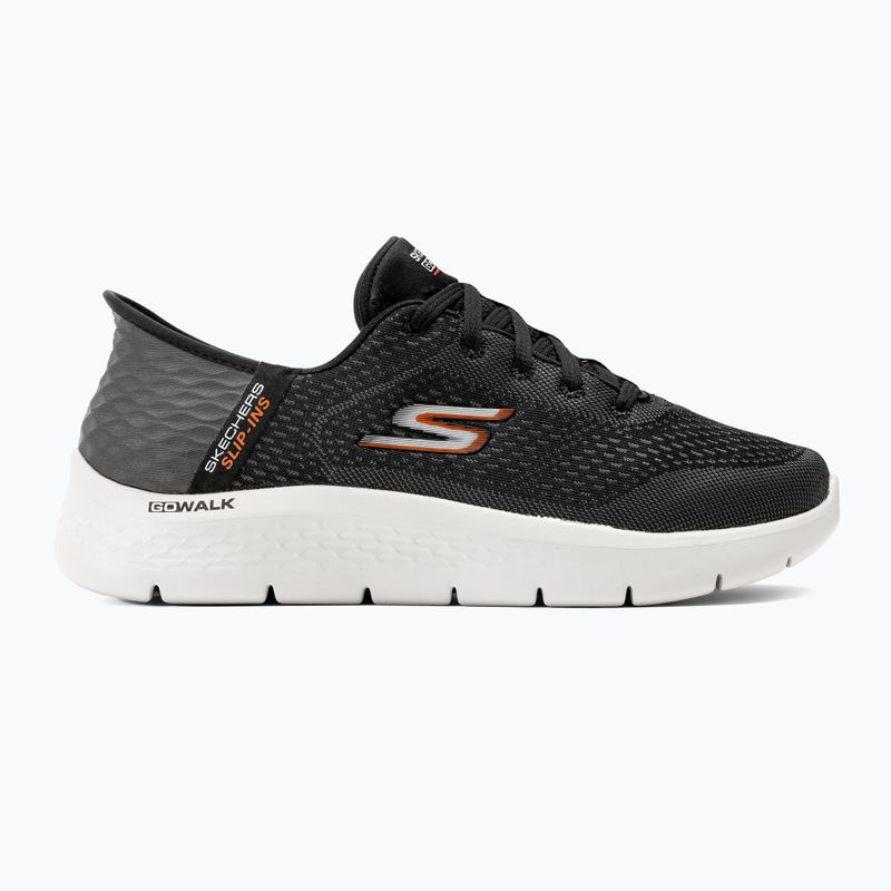 Men's SKECHERS Go Walk Flex New World black/white/orange shoes 2