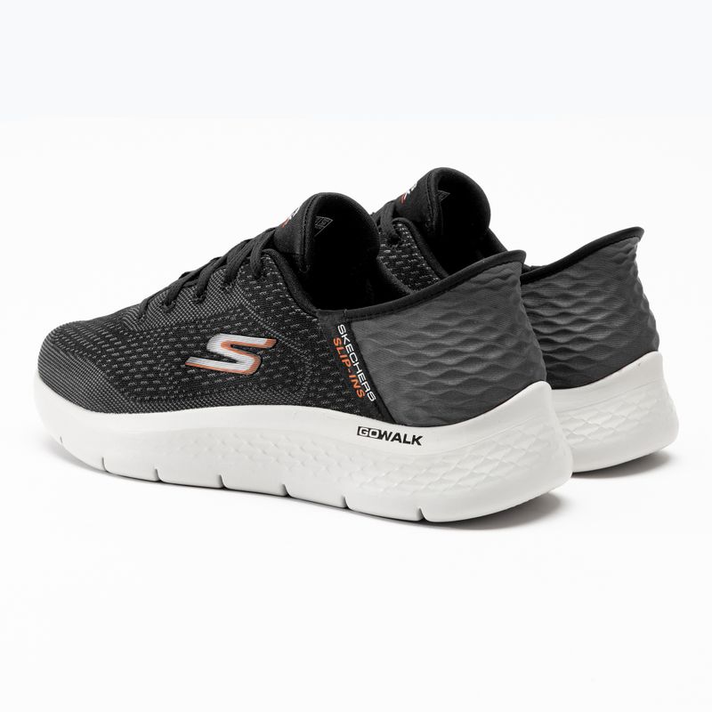 Men's SKECHERS Go Walk Flex New World black/white/orange shoes 3