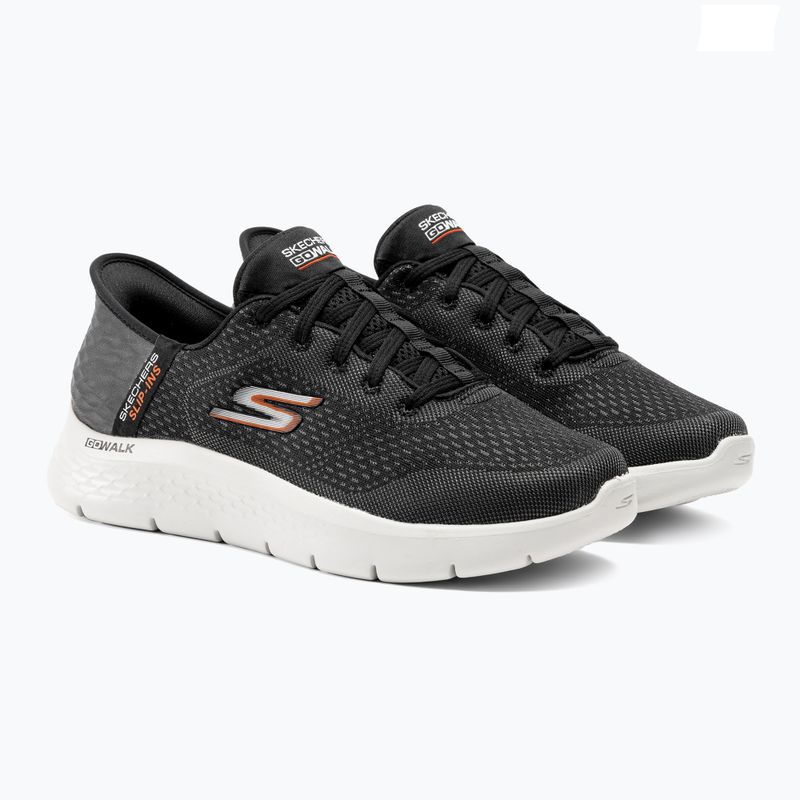 Men's SKECHERS Go Walk Flex New World black/white/orange shoes 4