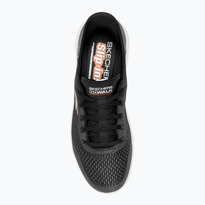 Men's SKECHERS Go Walk Flex New World black/white/orange shoes 6