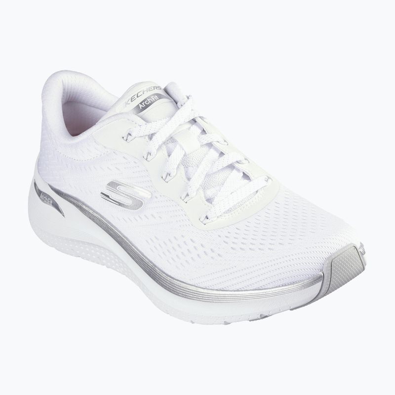 SKECHERS women's shoes Arch Fit 2.0 Glow The Distance white/silver 8