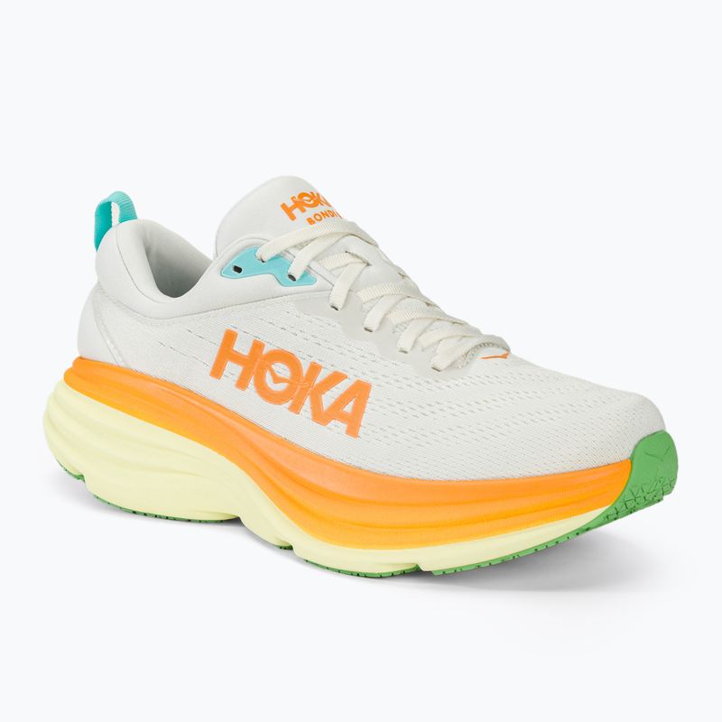 HOKA men's running shoes Bondi 8 blanc de blanc/solar