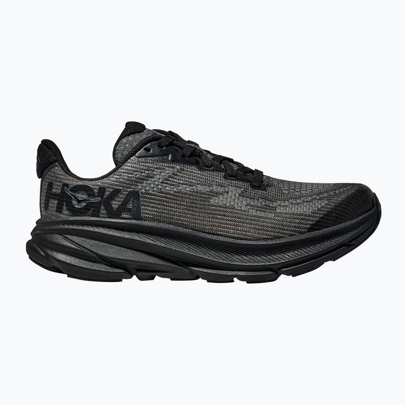 HOKA Clifton 9 black/carbon black children's running shoes 9