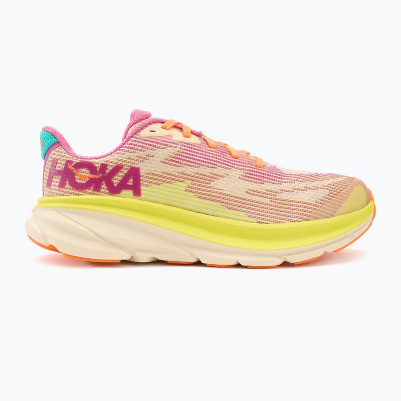 HOKA Clifton 9 fuchsia/vanilla children's running shoes 2