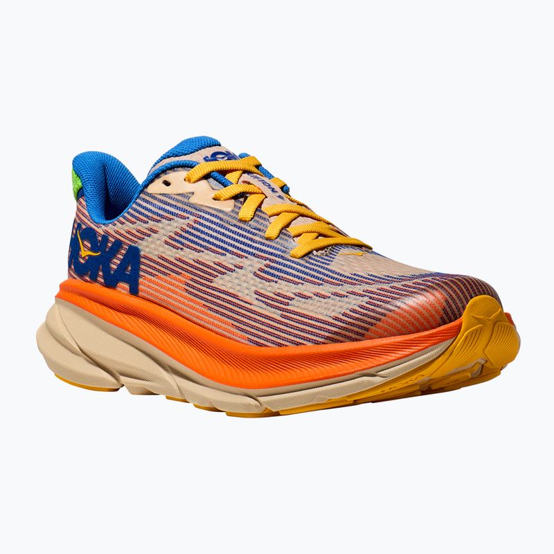 HOKA Clifton 9 ultramarine/electric tangerine children's running shoes 8