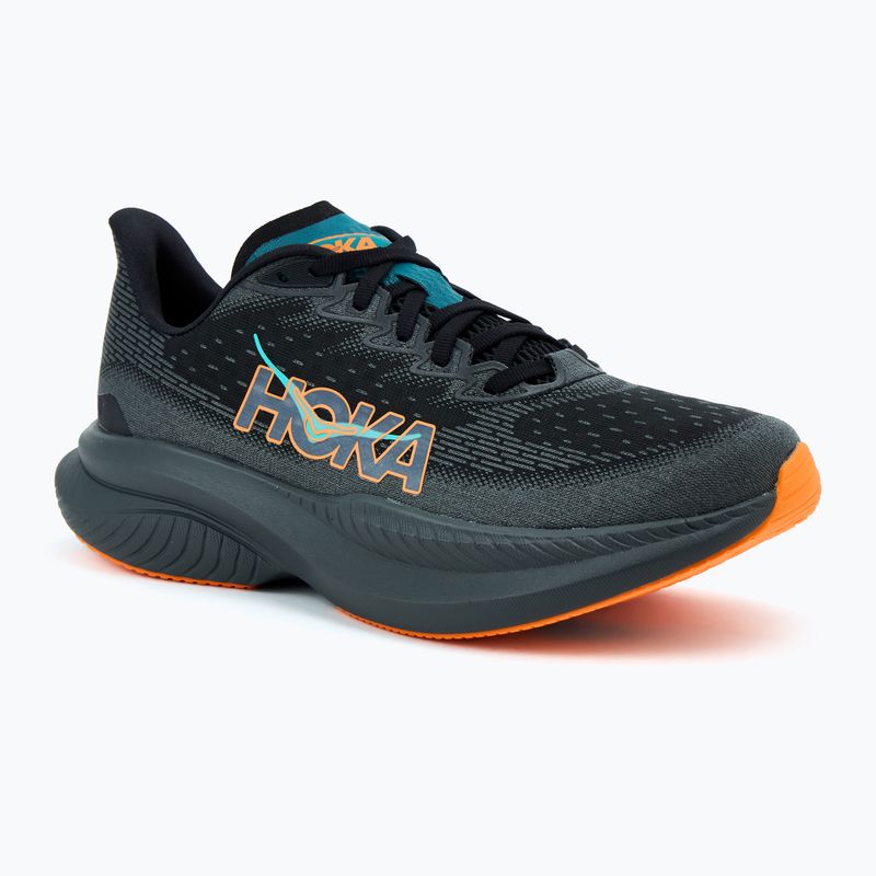 Men's running shoes HOKA Mach 6 black/electric tangerine