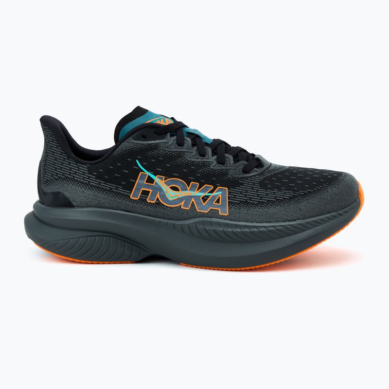 Men's running shoes HOKA Mach 6 black/electric tangerine 2