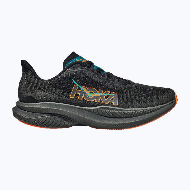 Men's running shoes HOKA Mach 6 black/electric tangerine 8