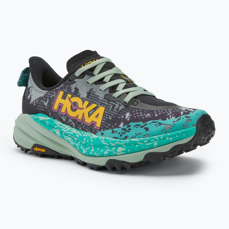 Women's running shoes HOKA Speedgoat 6 black/aloe vera