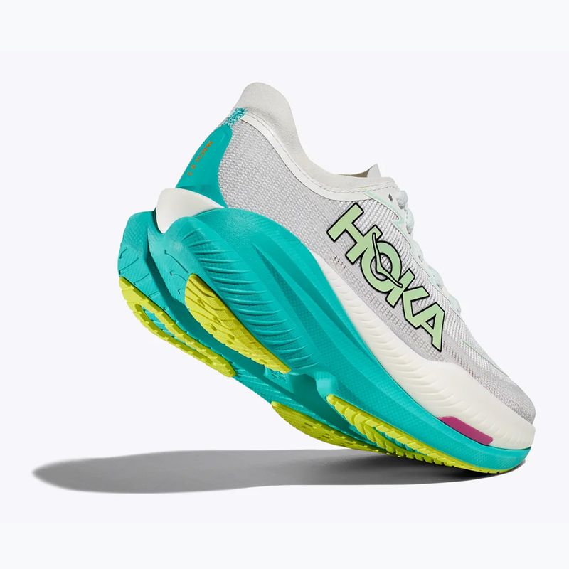 Women's running shoes HOKA Mach X 2 frost/electric aqua 11