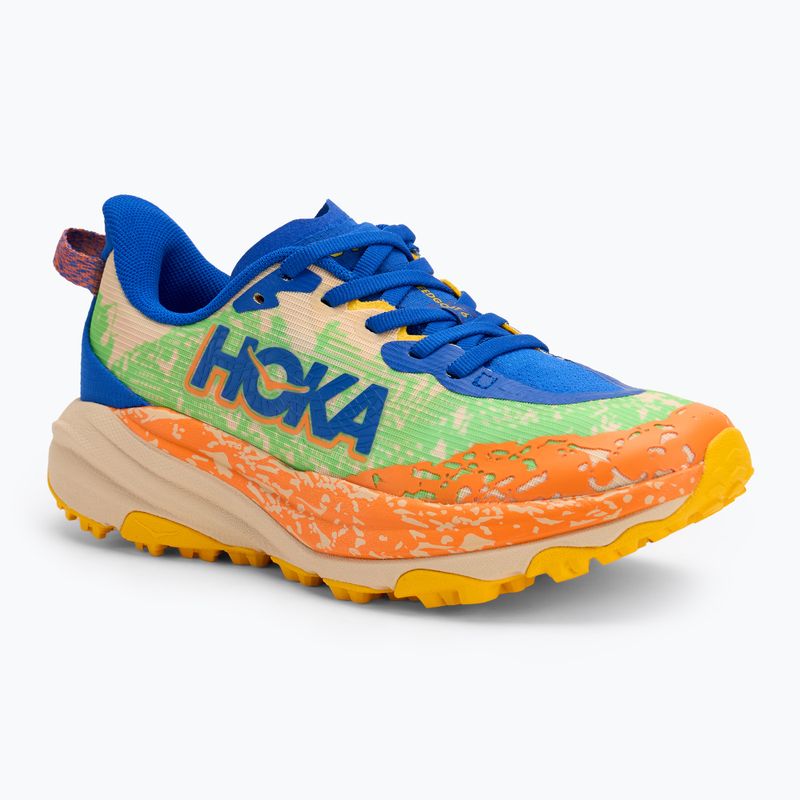 HOKA Speedgoat 6 ultramarine/electric lime children's running shoes