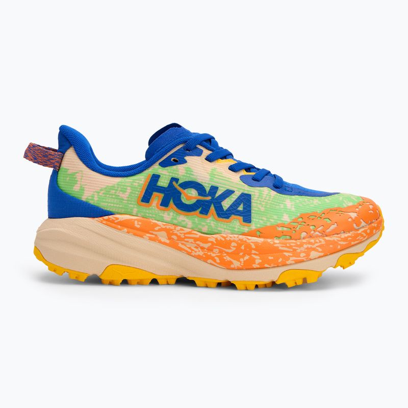 HOKA Speedgoat 6 ultramarine/electric lime children's running shoes 2