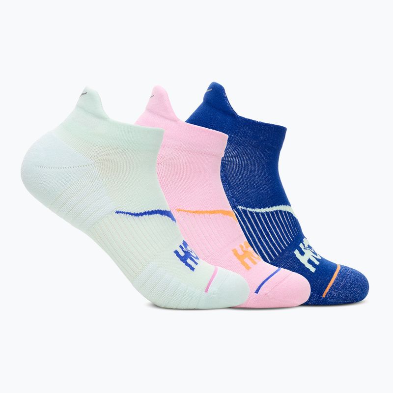 HOKA No-Show Run Socks 3 pairs aqua brze/pink twilight/ultramarine