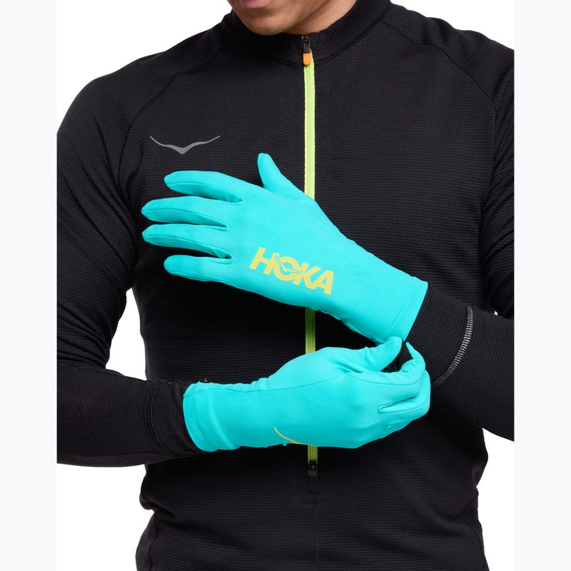 HOKA Airolite Run electric aqua running gloves 6