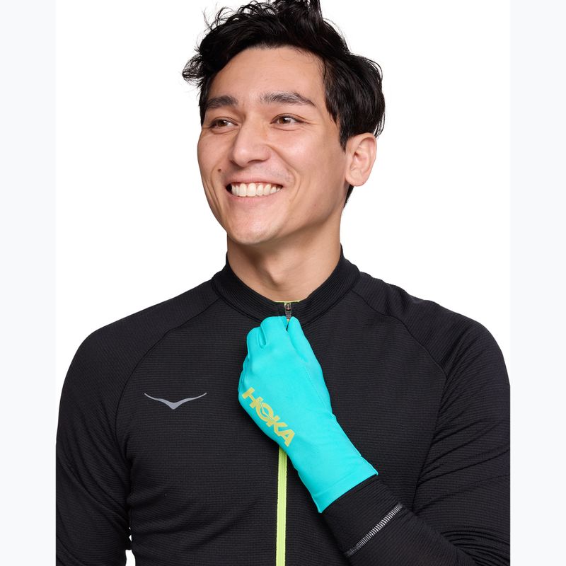 HOKA Airolite Run electric aqua running gloves 7