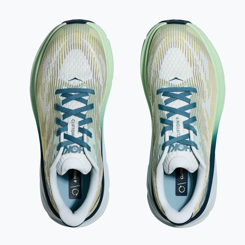 HOKA Clifton 9 droplet/blue twilight children's running shoes 8