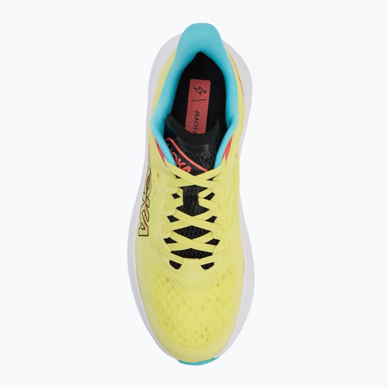 Men's running shoes HOKA Mach 6 yuzu/cielo blue 5