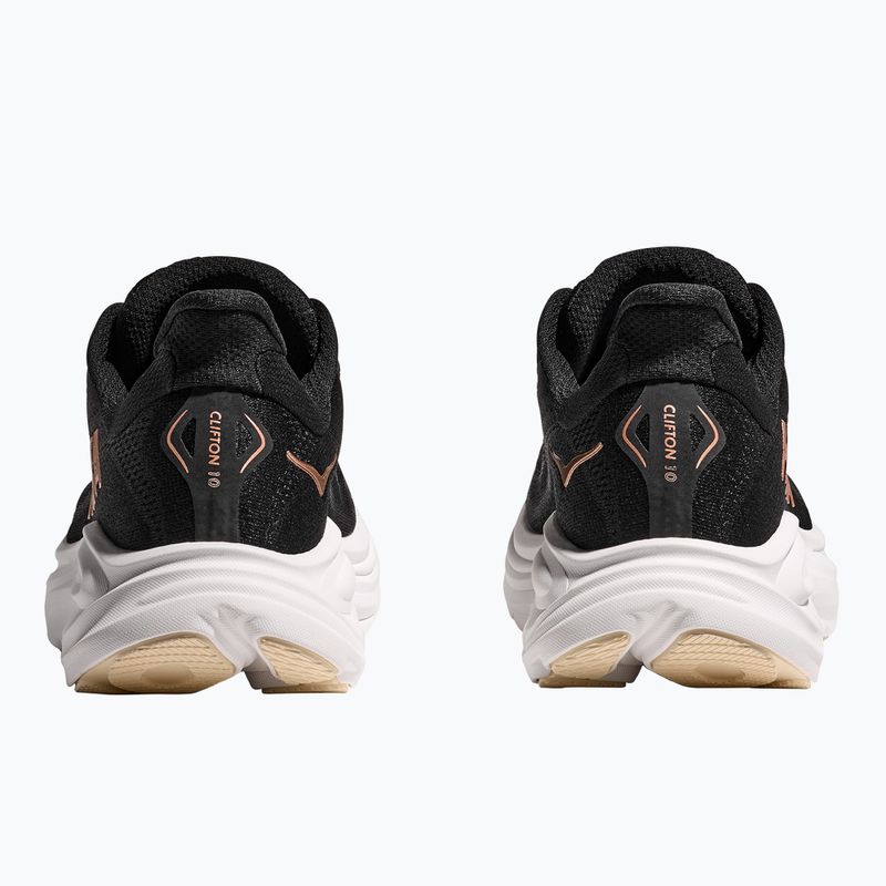 Women's running shoes HOKA Clifton 10 black/rose gold 10