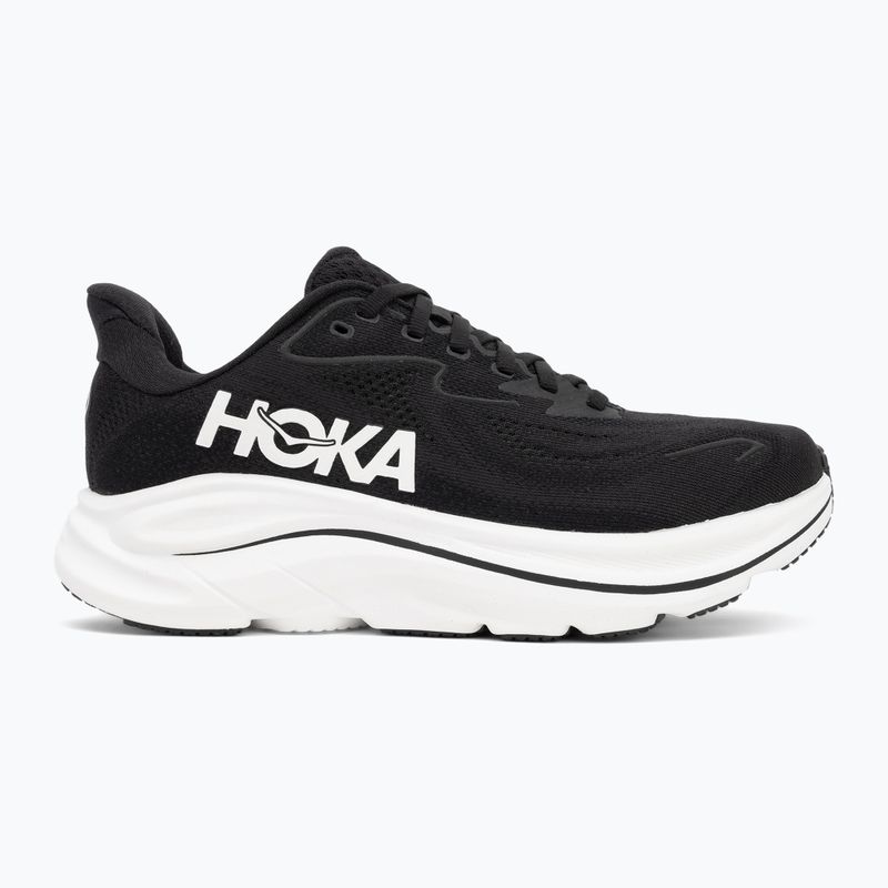 Women's running shoes HOKA Clifton 10 Wide black/white 2