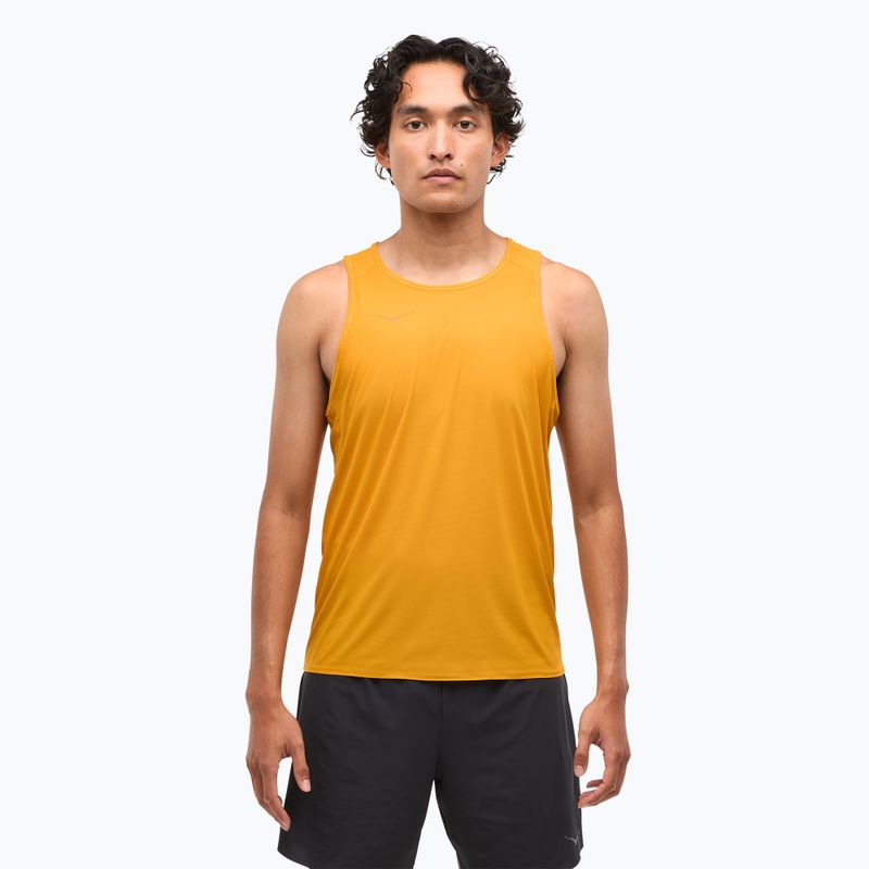 Men's running tank top HOKA Airolite Run Tank varsity yellow