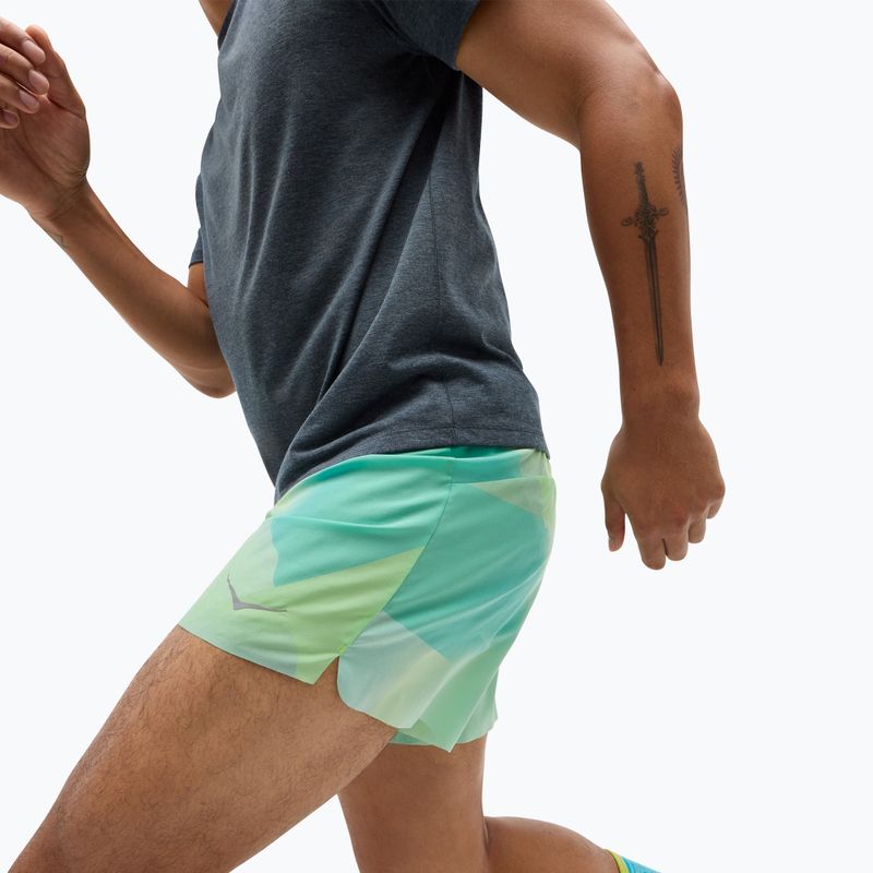 Men's running shorts HOKA Glide With Brief 5" tart apple mist 4