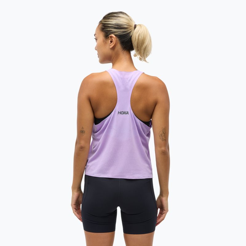 Women's running shirt HOKA Race Day Singlet aster flower 3