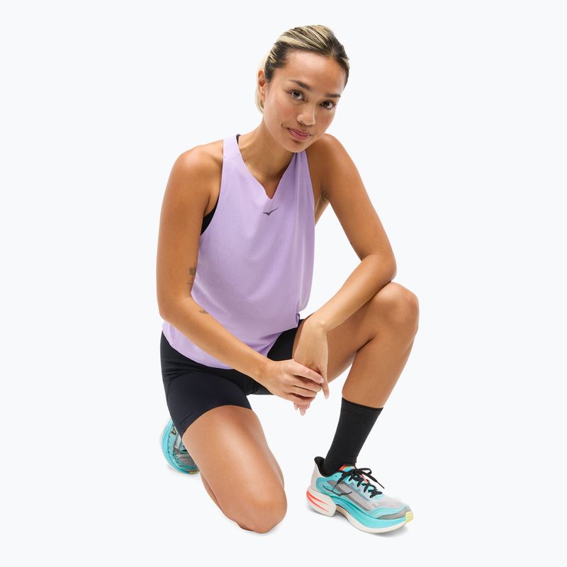 Women's running shirt HOKA Race Day Singlet aster flower 4