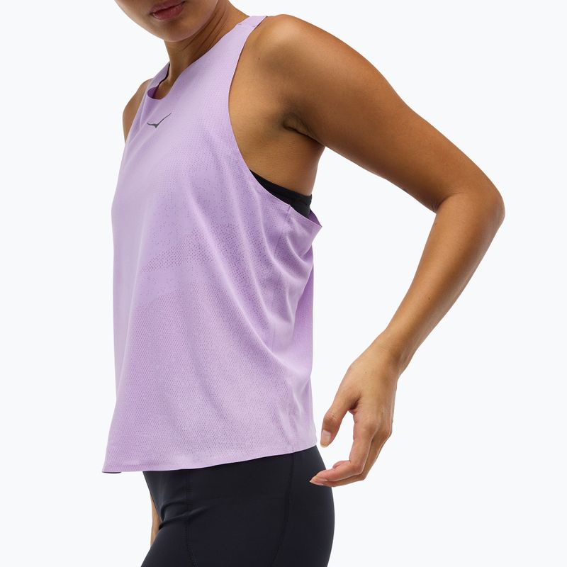 Women's running shirt HOKA Race Day Singlet aster flower 6