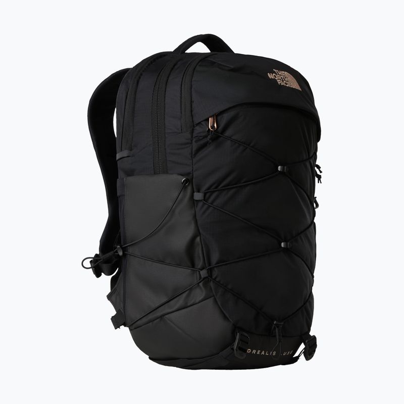 Women's urban backpack The North Face Borealis Luxe 27 l black/burnt coral metallic