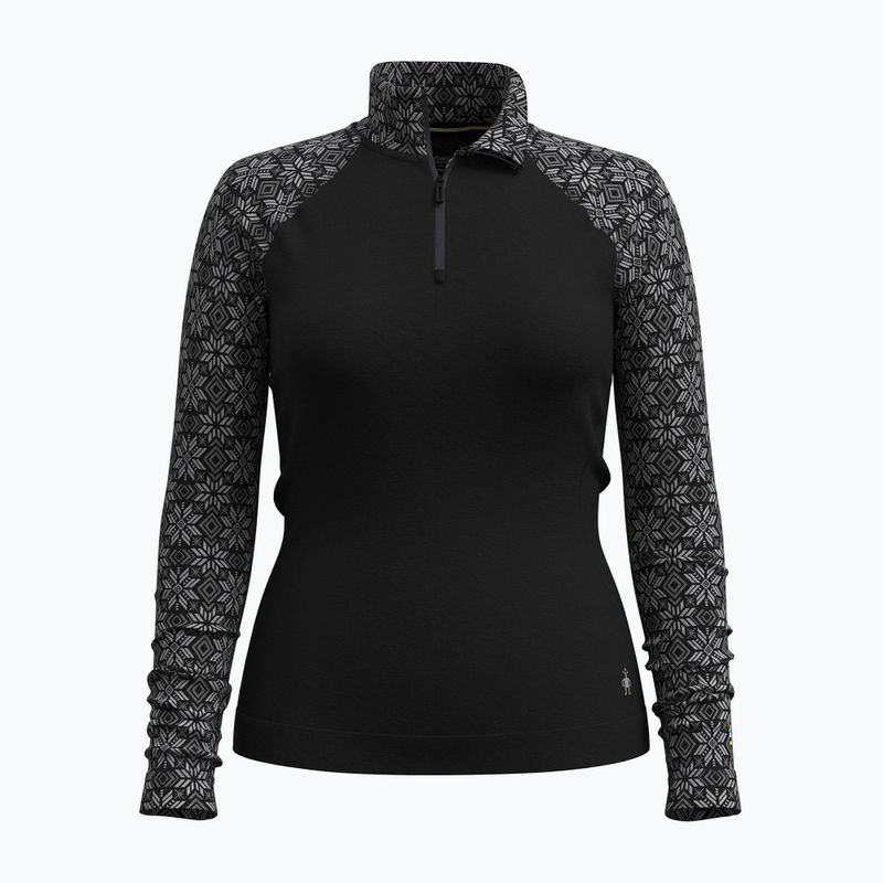 Women's thermal sweatshirt Smartwool Classic Thermal Merino Base Layer 1/4 Zip Boxed black digi snow 3