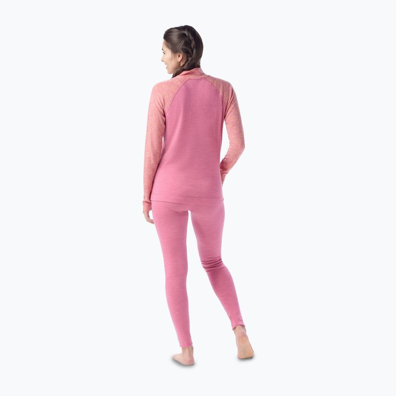 Women's thermal sweatshirt Smartwool Classic Thermal Merino Base Layer 1/4 Zip Boxed garden pink digi snow 2