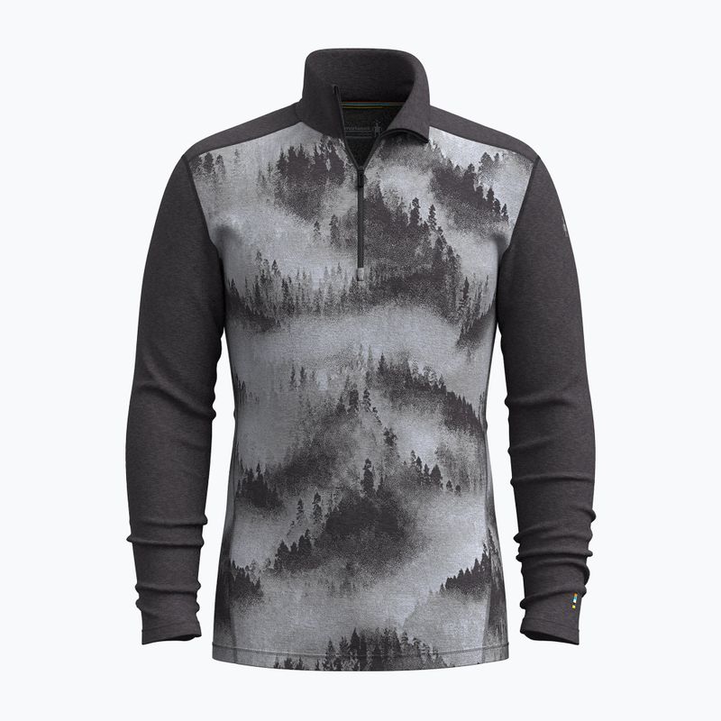 Men's Smartwool Classic Thermal Merino Base Layer 1/4 Zip Boxed charcoal foggy pines thermal sweatshirt 3